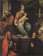 Prado, Blas del The Holy Family,with SS.Ildefonsus and john the Evangelist,and the Master Alonso de Villegas France oil painting artist